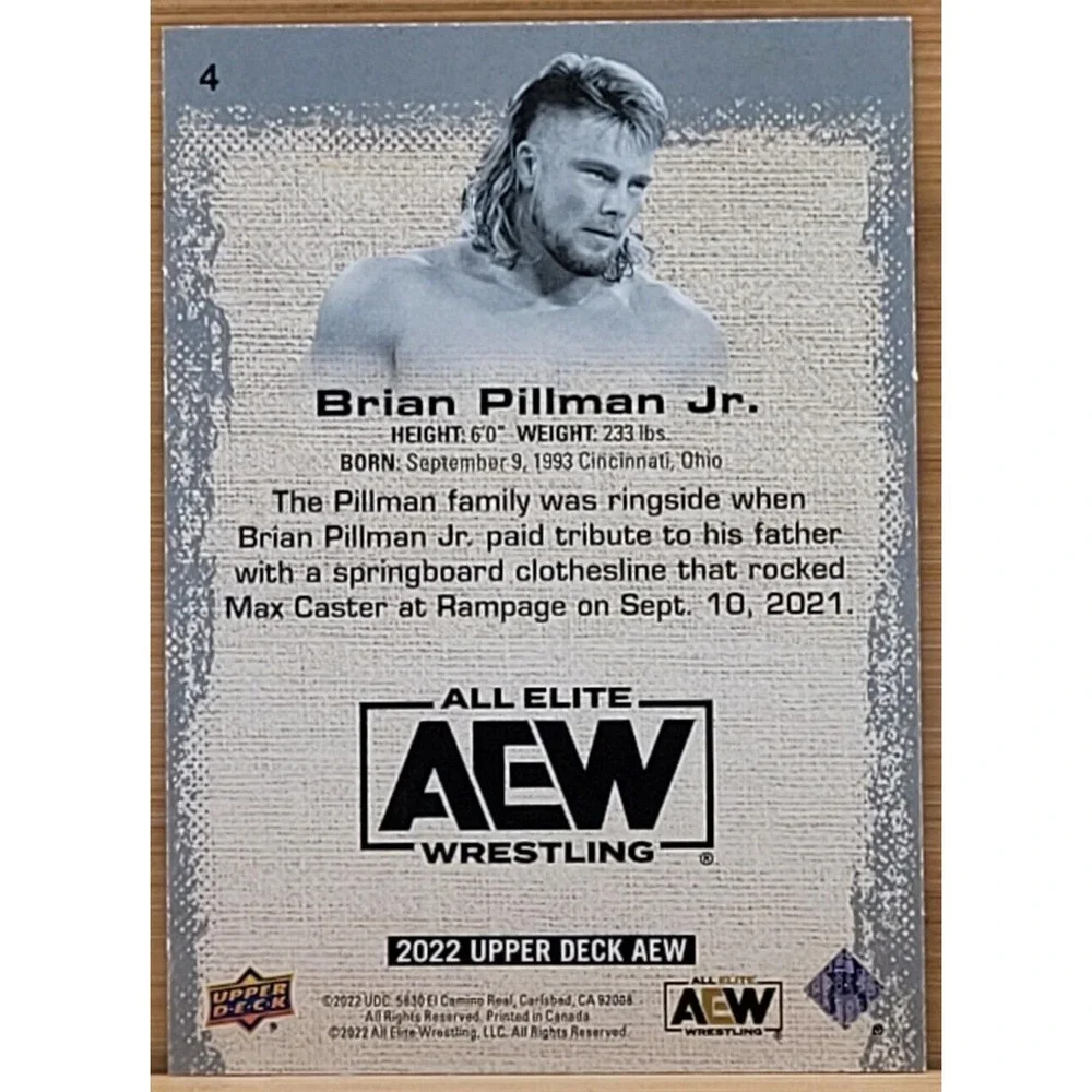 2022 UPPER DECK AEW BRIAN PILLMAN‎ JR  DYNAMITE #D/299